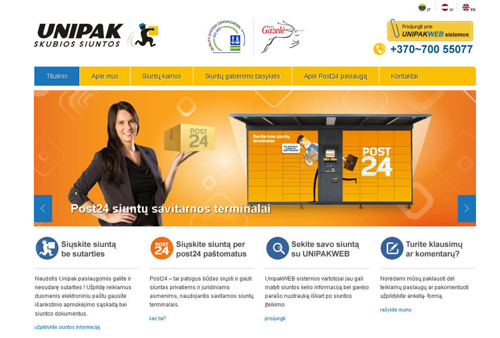 Unipak web design